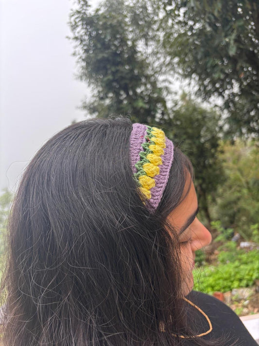 Crochet Tulip Headband (purple)