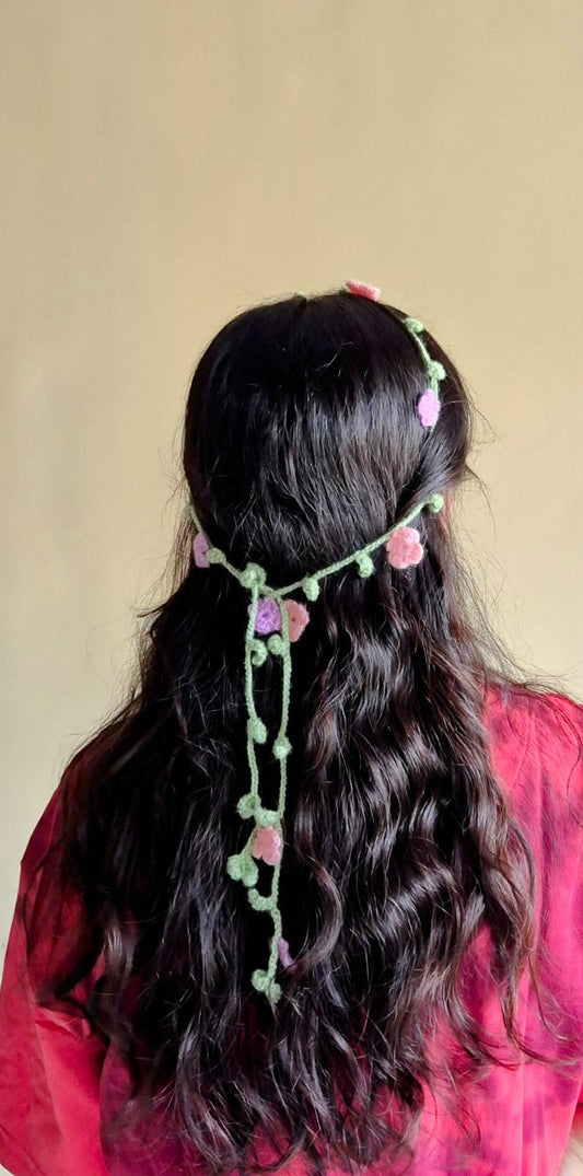 Flowery Crochet Hair Piece