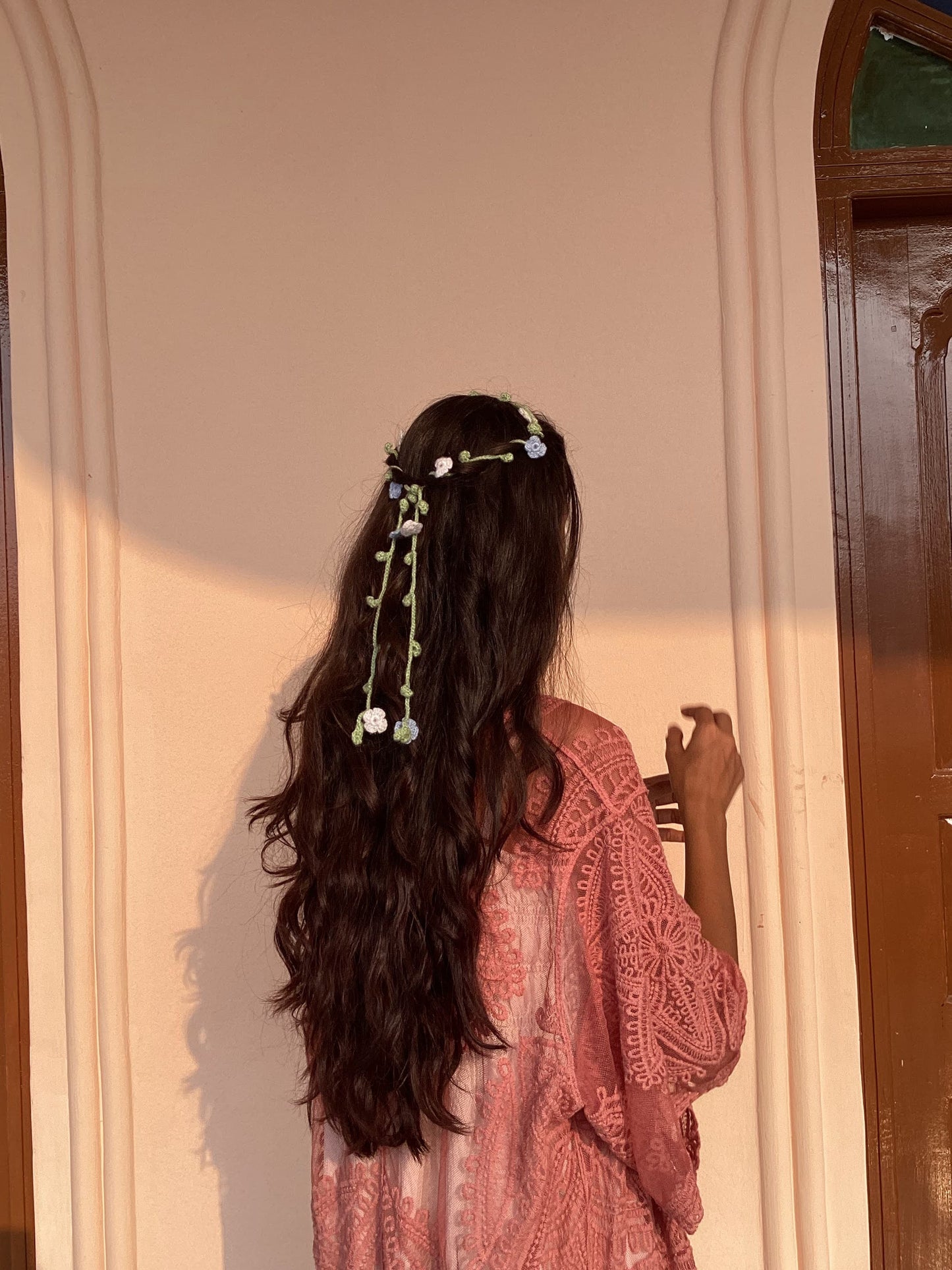 Flowery Crochet Hair Piece